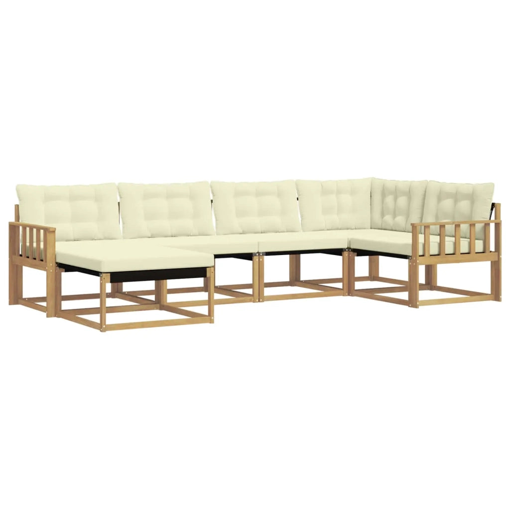 Set di divani da esterno 6 pz Bianco e Crema 3388848