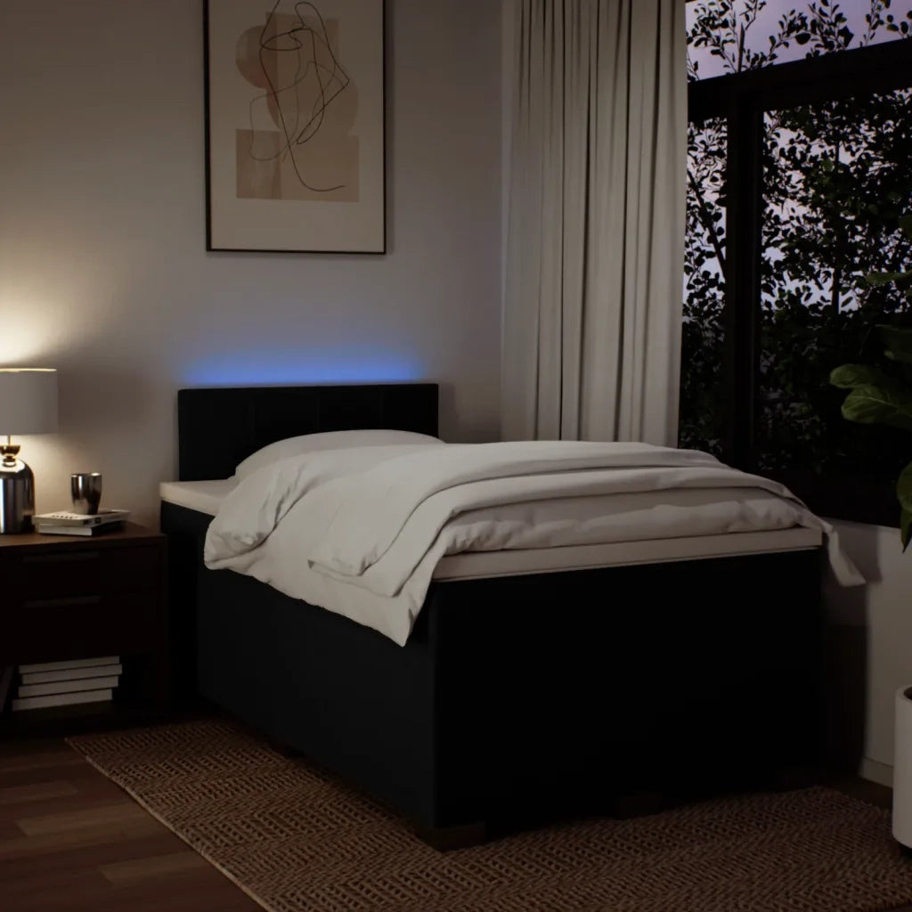 Giroletto a Molle con Materasso Nero 120x190 cm in Tessuto 3288129