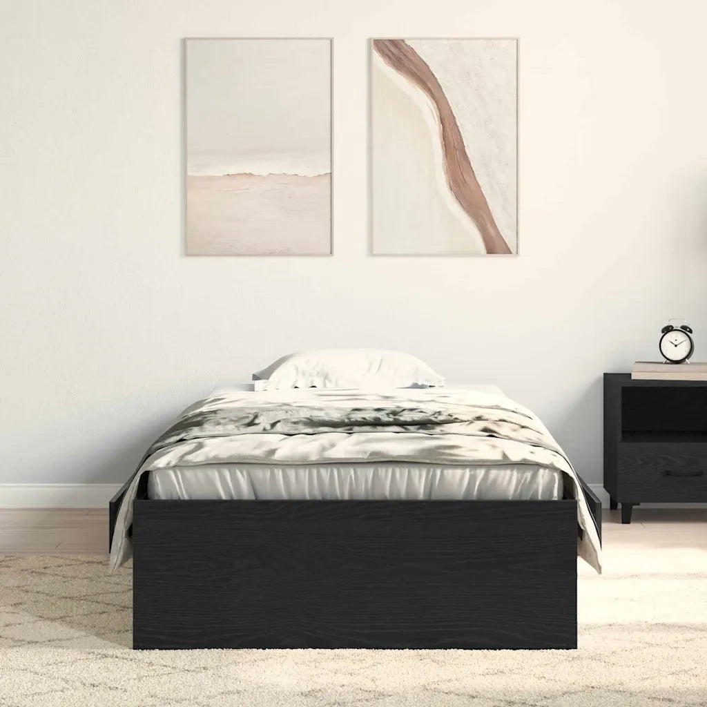 Struttura del letto con cassetto Rovere Nero 100 x 200 cm 3333983