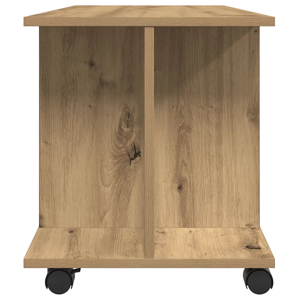 Mobile TV Ruote Rovere Artigianale 80x40x45cm Legno Multistrato 855791
