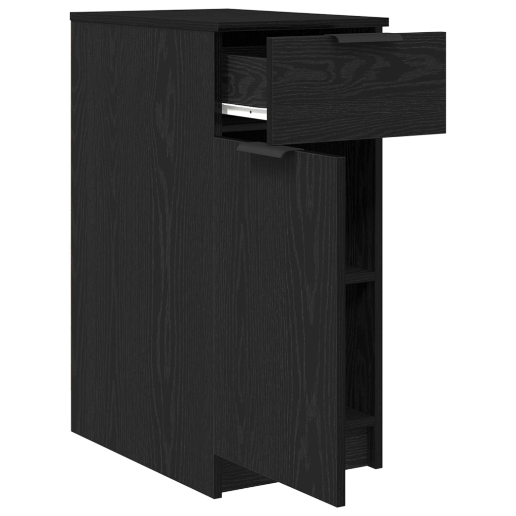 Armadio Scrivania  in Rovere Nero - 33x50x75 cm - Realizzato in Legno Ingegnerizzato