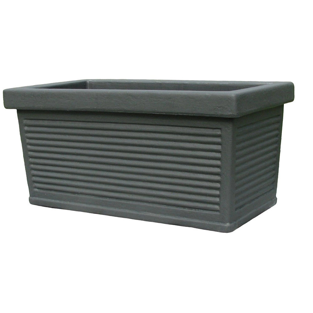 Cheonda - Garden Italia Fioriera Millerighe GCM 83×34 cm in Resina – Made in Italy, Resistente al Gelo e Antiurto Colore: Antracite