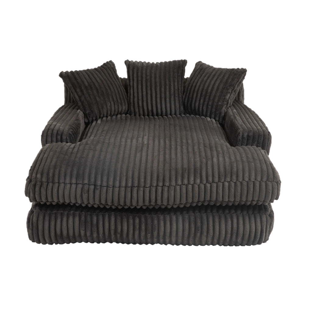 Divano Letto Singolo Cloud Couch ¨C MINIMAL ¨C Velluto a Coste Nero con Cuscini