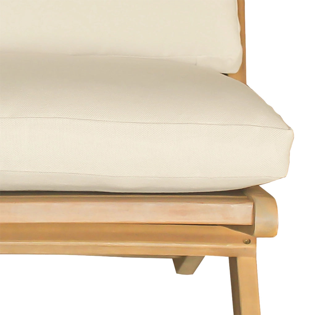 FARO Poltrona da giardino pieghevole in acacia con cuscini beige