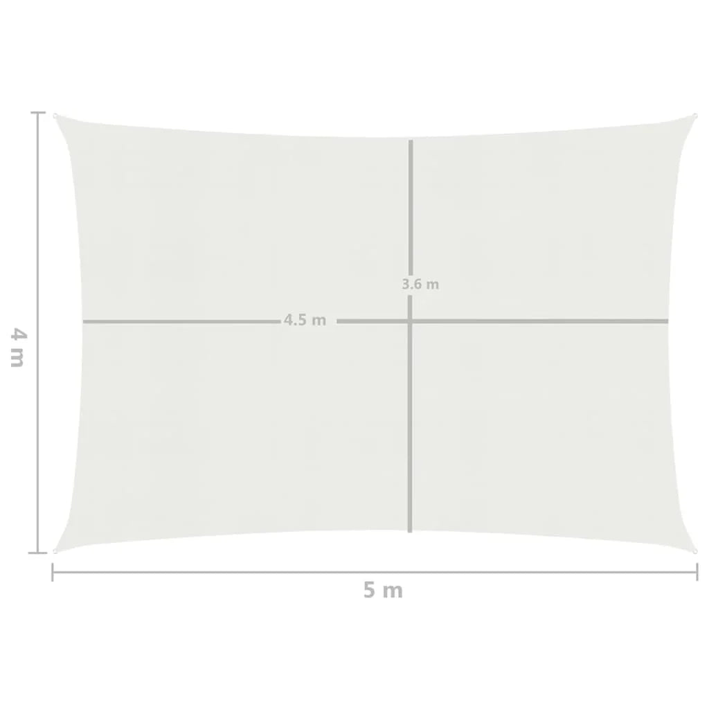 Vela ombreggiante/ombrellone 160 g/m² bianco 4 x 5 m HDPE 02_0009030