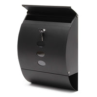 Cassetta postale V18 con vano portagiornale, verniciata a polvere nera