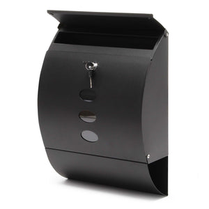 Cassetta postale V18 con vano portagiornale, verniciata a polvere nera