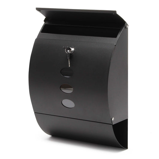 Cassetta postale V18 con vano portagiornale, verniciata a polvere nera