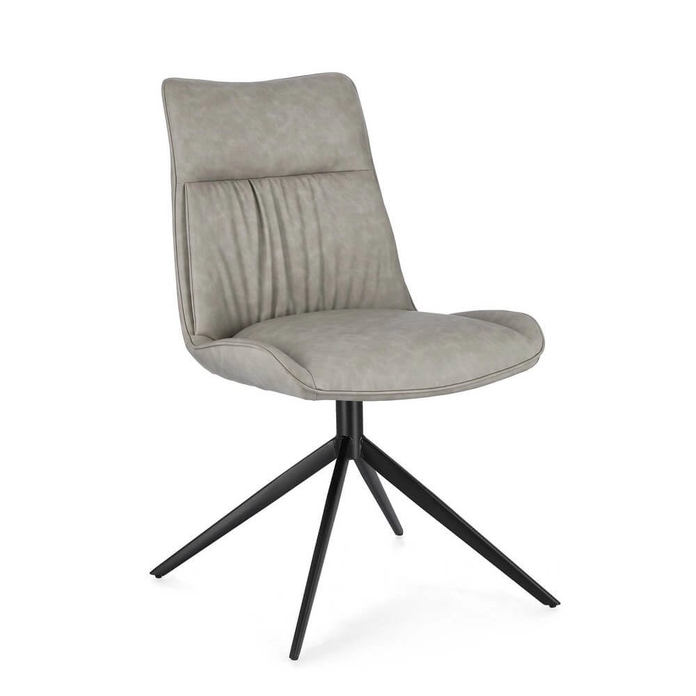 Set di 2 Sedie Imbottite in Similpelle con Gambe in Acciaio - ARIA