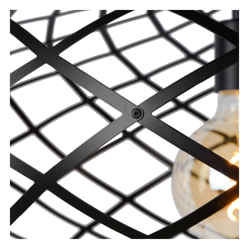 Lampada a sospensione Lucide Wolfram nera metallo Ø65 E27