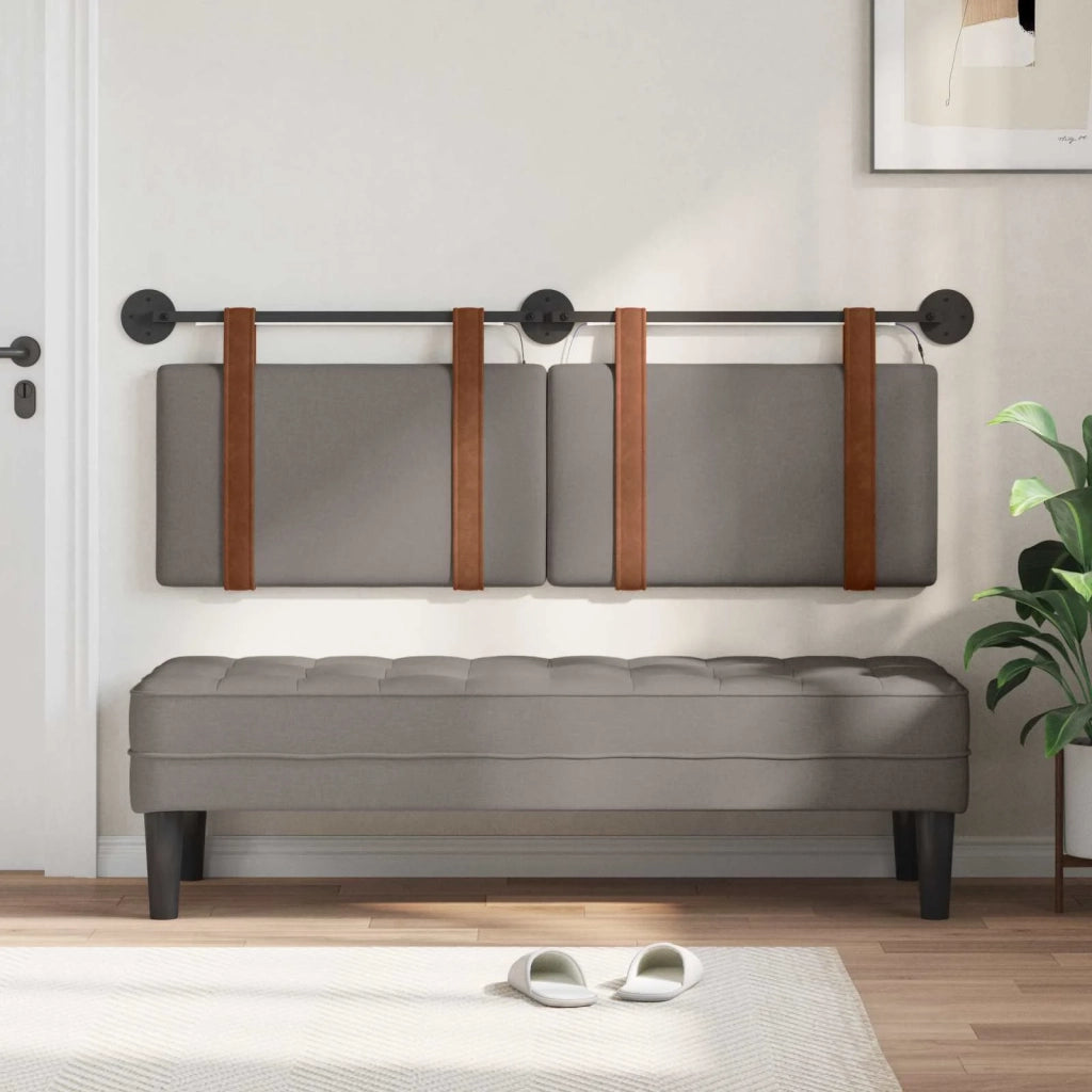 Testiera | Testata sospesa Con luce LED Tortora PU Antico