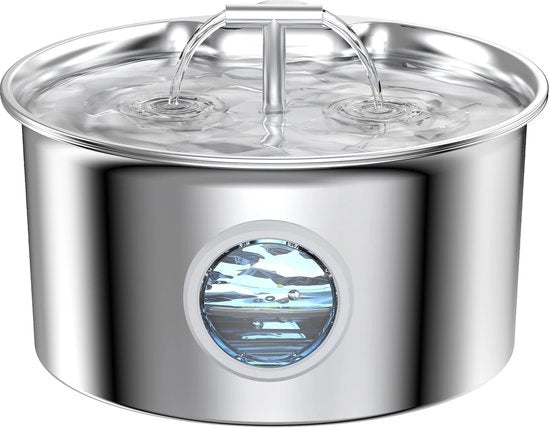 Fonteino per gatti in acciaio inox per gatti: fonteino per gatti - fonteino per acqua per gatti - beccuccio a doppia apertura