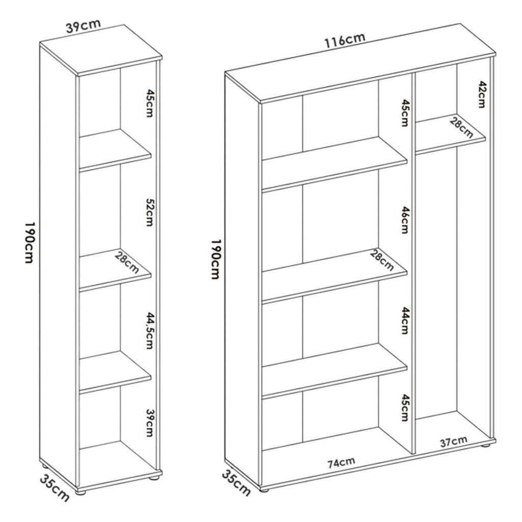 Stazzona, Armadio Multiuso Grande Modulabile, 155x190h cm Bianco
