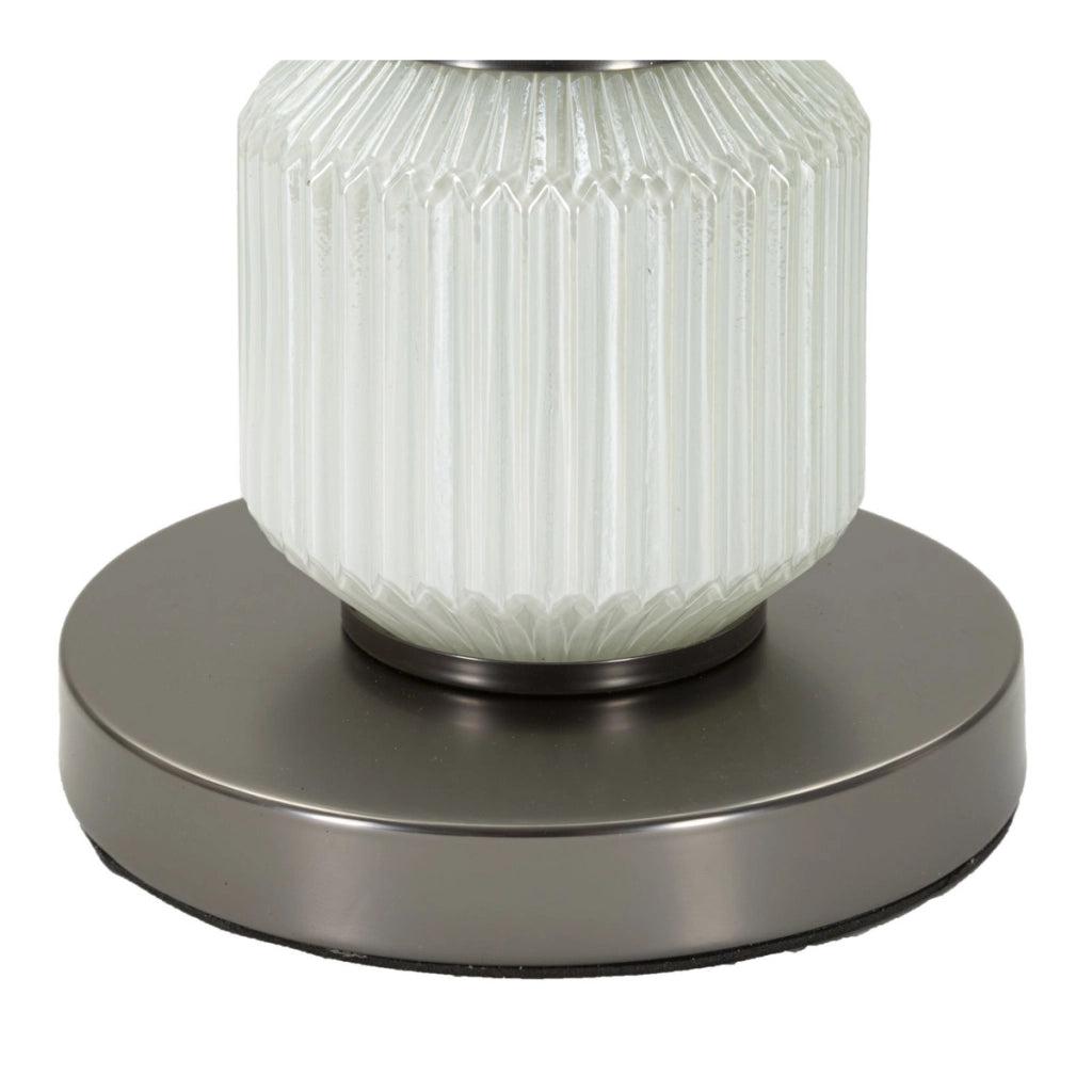 Lampada da Tavolo VKH172, Grigio, Metallo, 32,5x32,5x57 cm