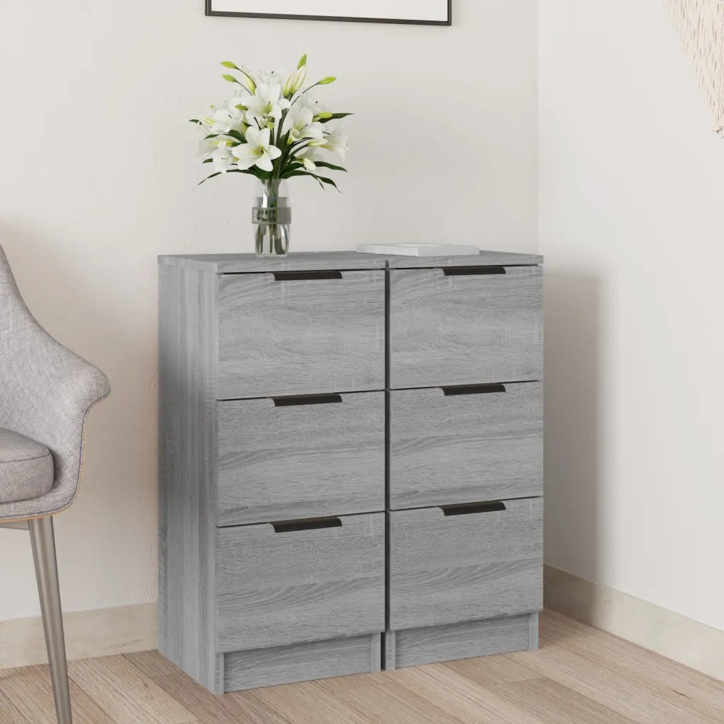 Credenze 2 pz Grigio Sonoma 30x30x70 cm in Legno Multistrato cod mxl 13662