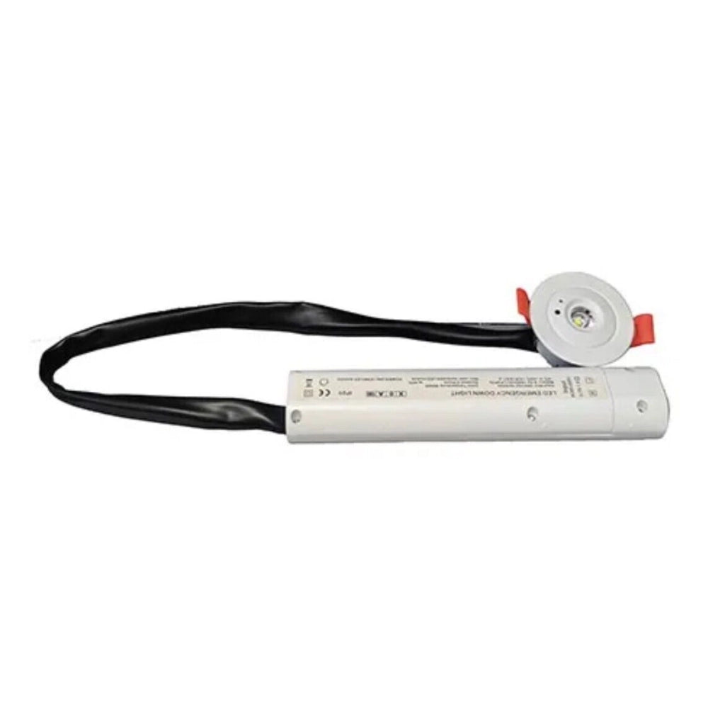 Lampada di emergenza a led faretto rotondo da incasso per contro soffittature 3w