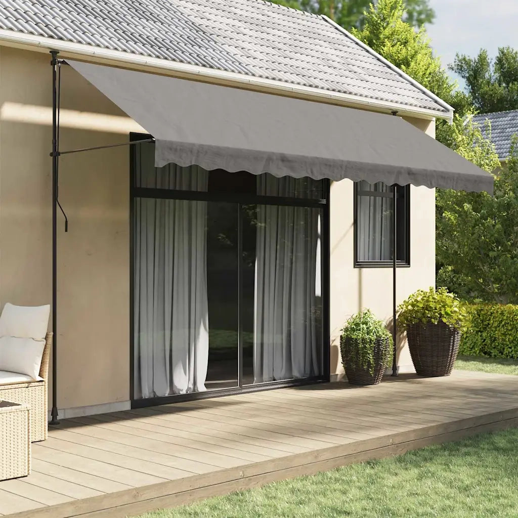 Tenda da Sole Retrattile Antracite 400x150 cm Tessuto e Acciaio 368742