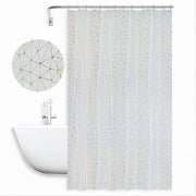 Trade Shop - Tenda Doccia Vasca Bagno Geometrico Effetto Prisma Con 12 Ganci 240x180 Cm 87184 -