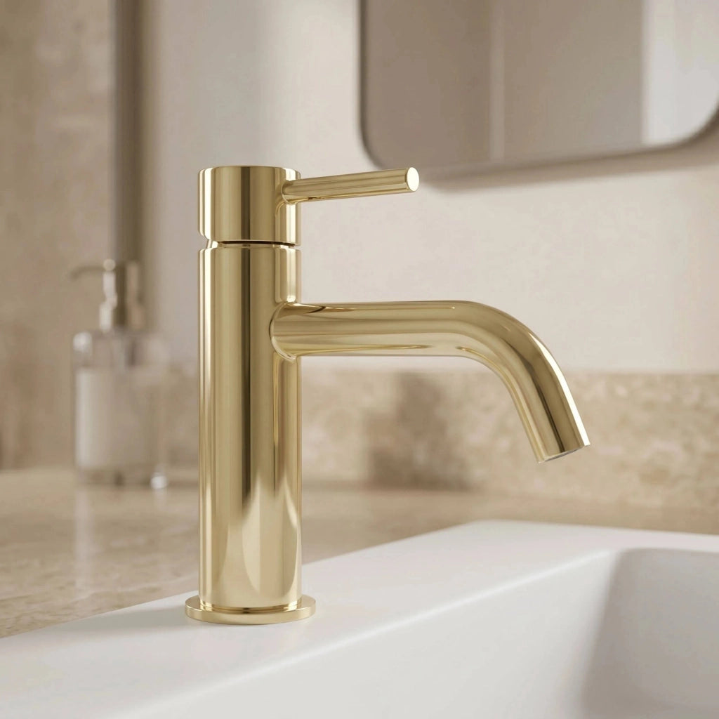 Rubinetto Da Lavabo Rea Lungo L. Gold Low