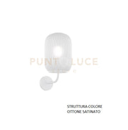 APPLIQUE OTTONE SATINATO 1 LUCE VETRO BIANCO FOG 1181OS-AT-BF
