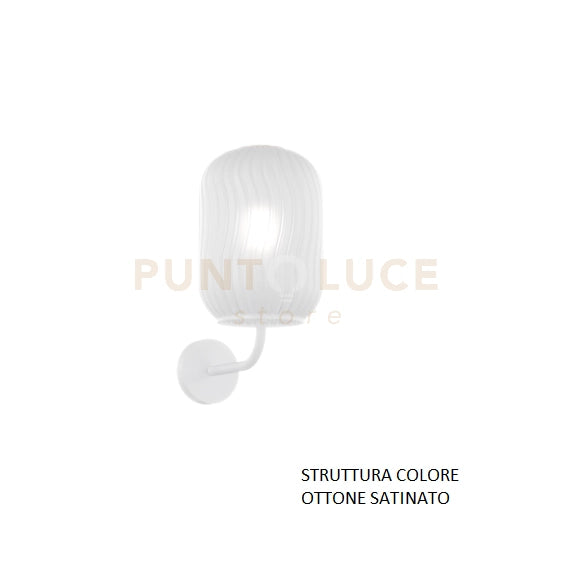 APPLIQUE OTTONE SATINATO 1 LUCE VETRO BIANCO FOG 1181OS-AT-BF