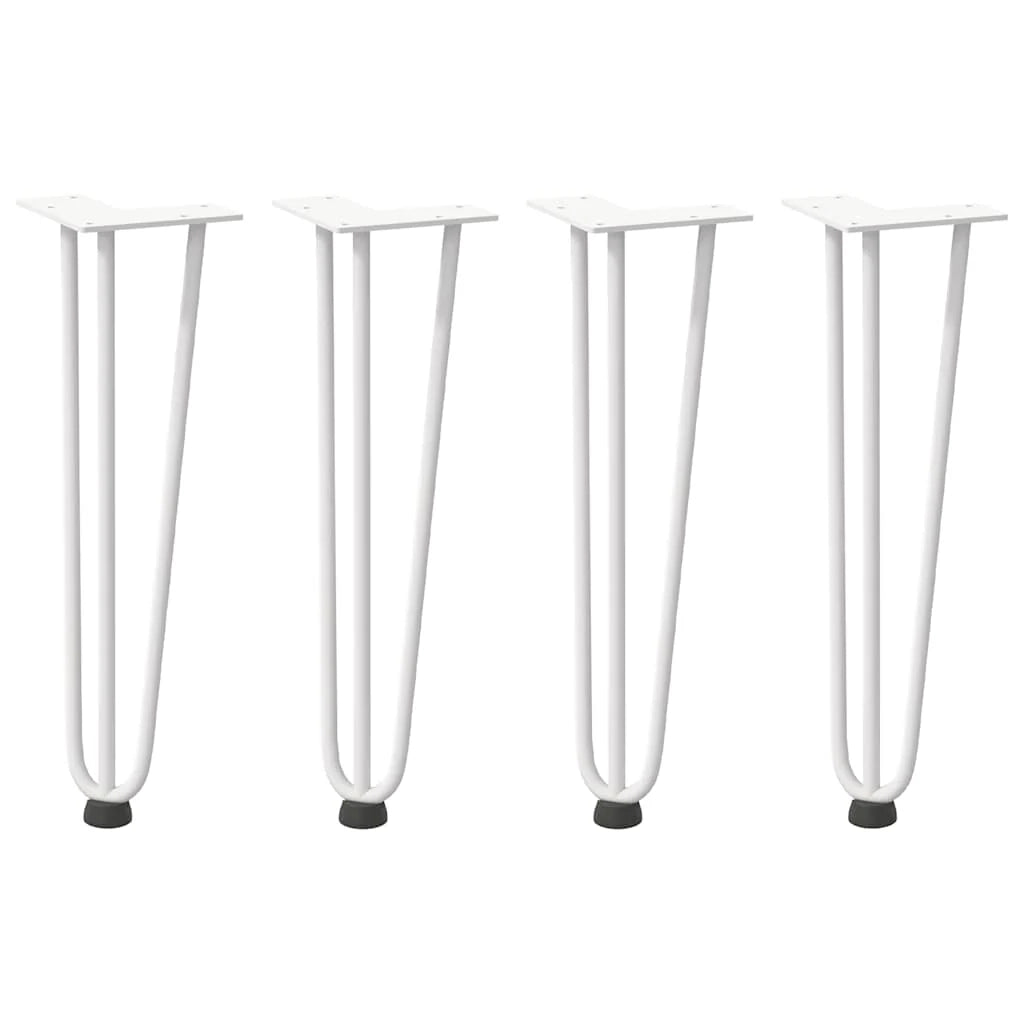 Set di 4 gambe a forcina per tavolino da 42 cm design moderno con piedini regolabili in acciaio bianco 02_0056740