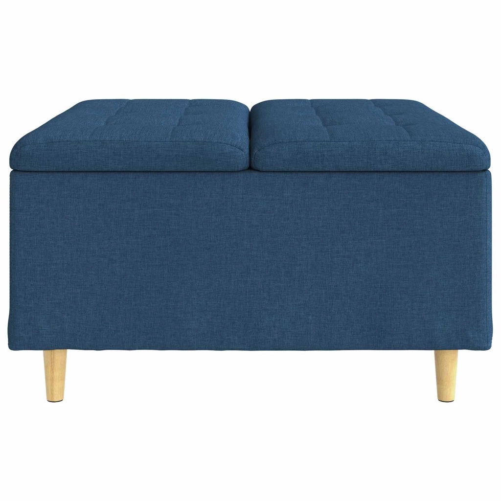 Pouf contenitore con cuscino Blu 80 x 80 x 45 cm Tessuto 876838