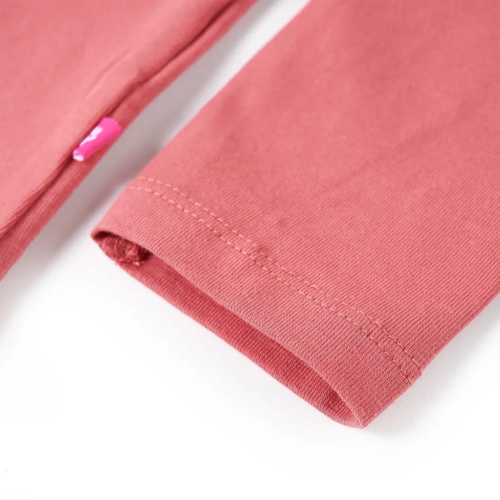 Maglietta da Bambina a Maniche Lunghe Rosa Antico 128 13812