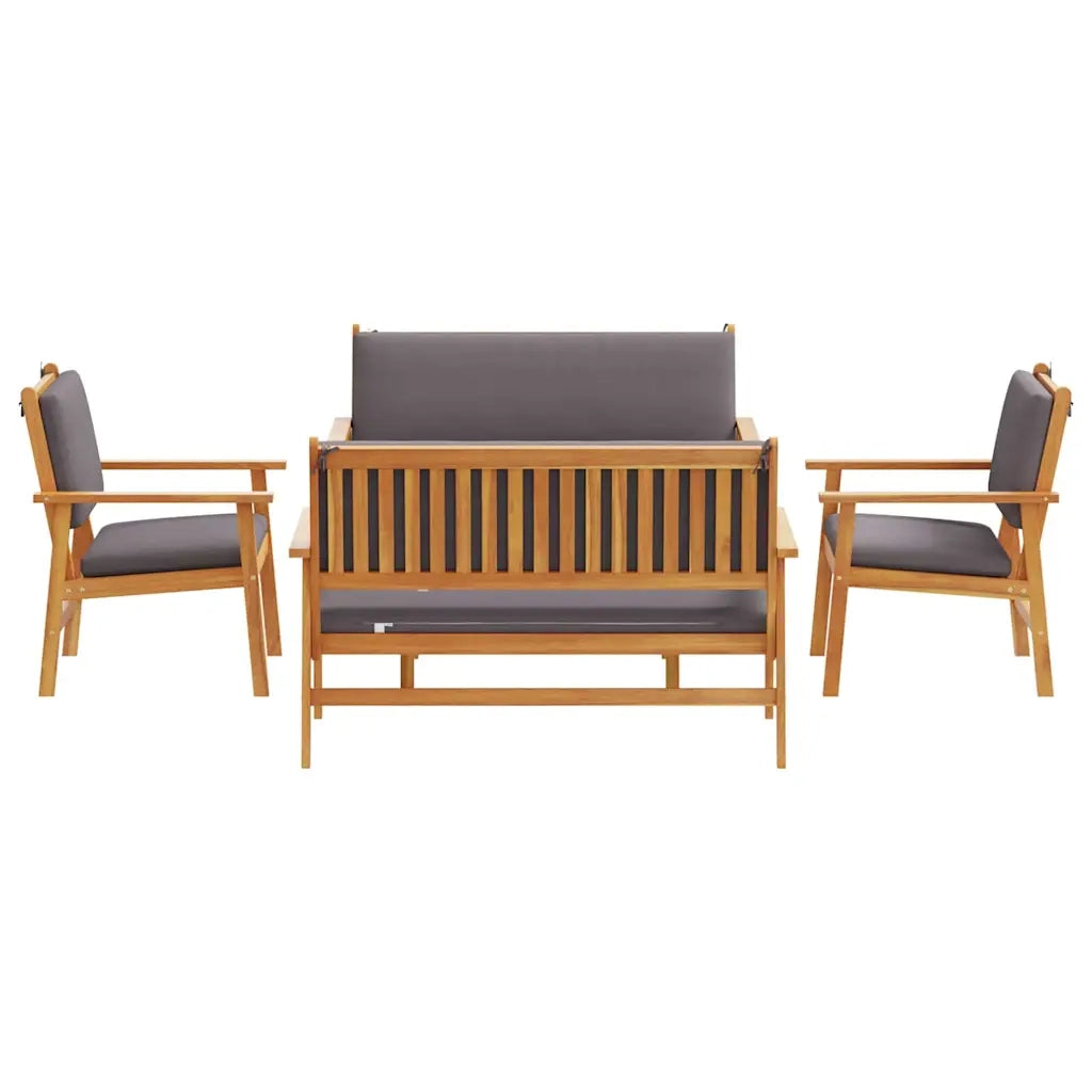 Set Divano da Giardino 5 pcs Marrone Legno di Acacia Massello 3331814
