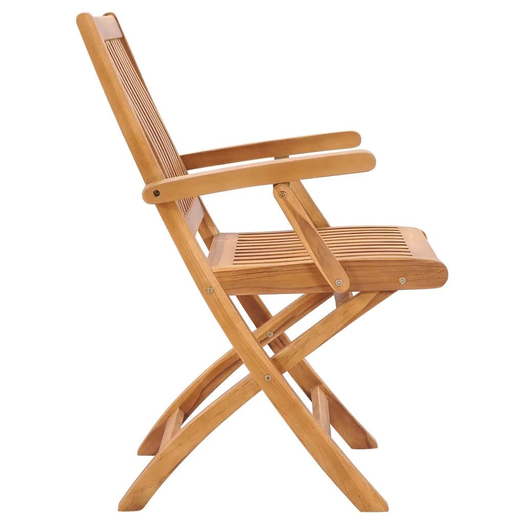 Sedie da Giardino Pieghevoli 2 pz in Legno Massello di Teak cod mxl 57684