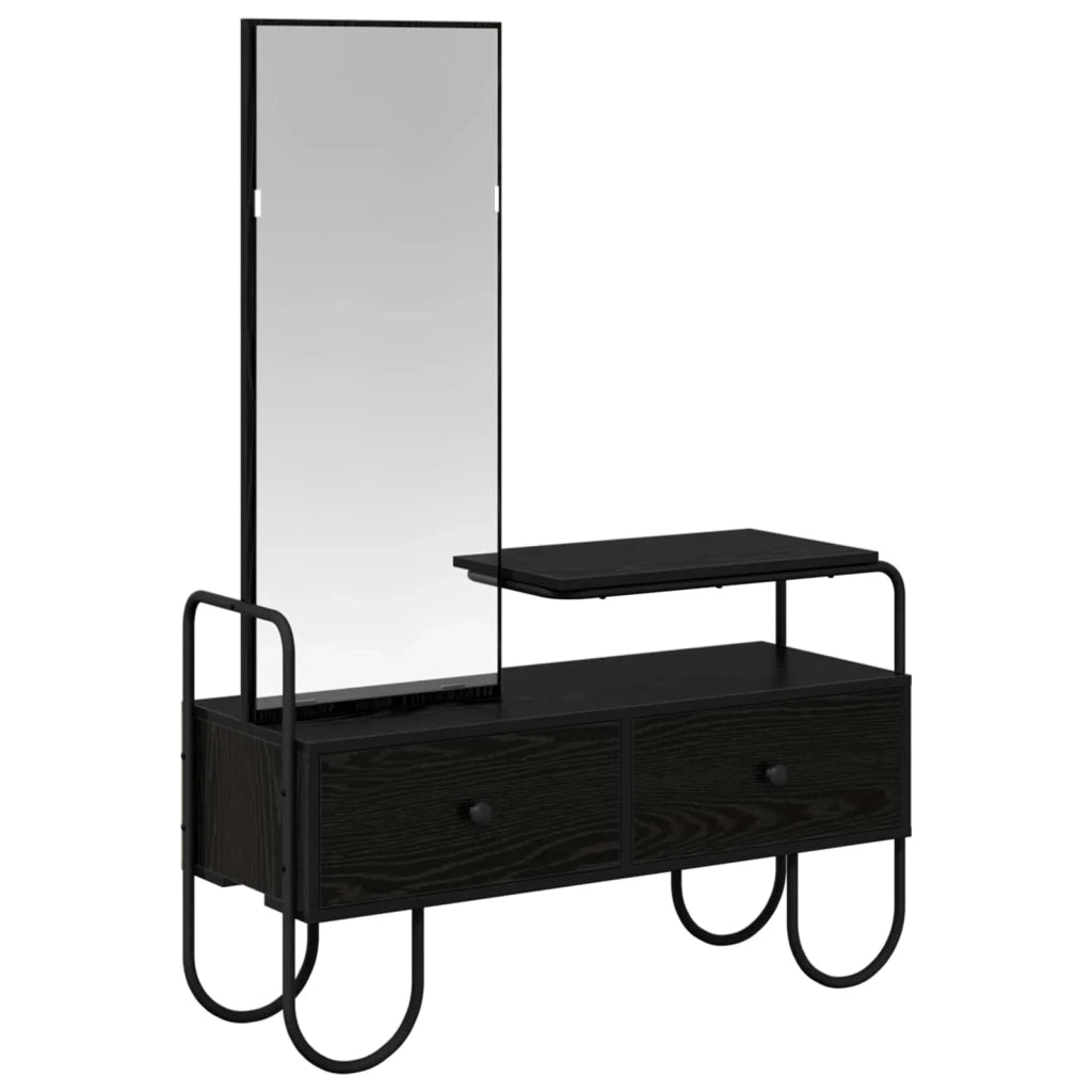 Tavolo da Trucco con cassetto Rovere Nero Legno ingegnerizzato 8007683