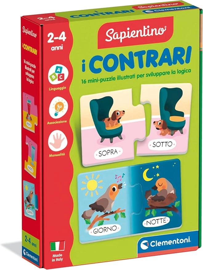 Sapientino - I Contrari, Gioco Educativo con Tessere Incastro per Bambini , Puzzle per Sviluppare Il Linguaggio e la Log
