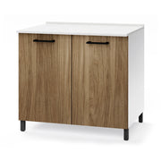 Base per cucina componibile da 80 cm con ante, realizzata in legno 100% MADE IN ITALY colore Noce