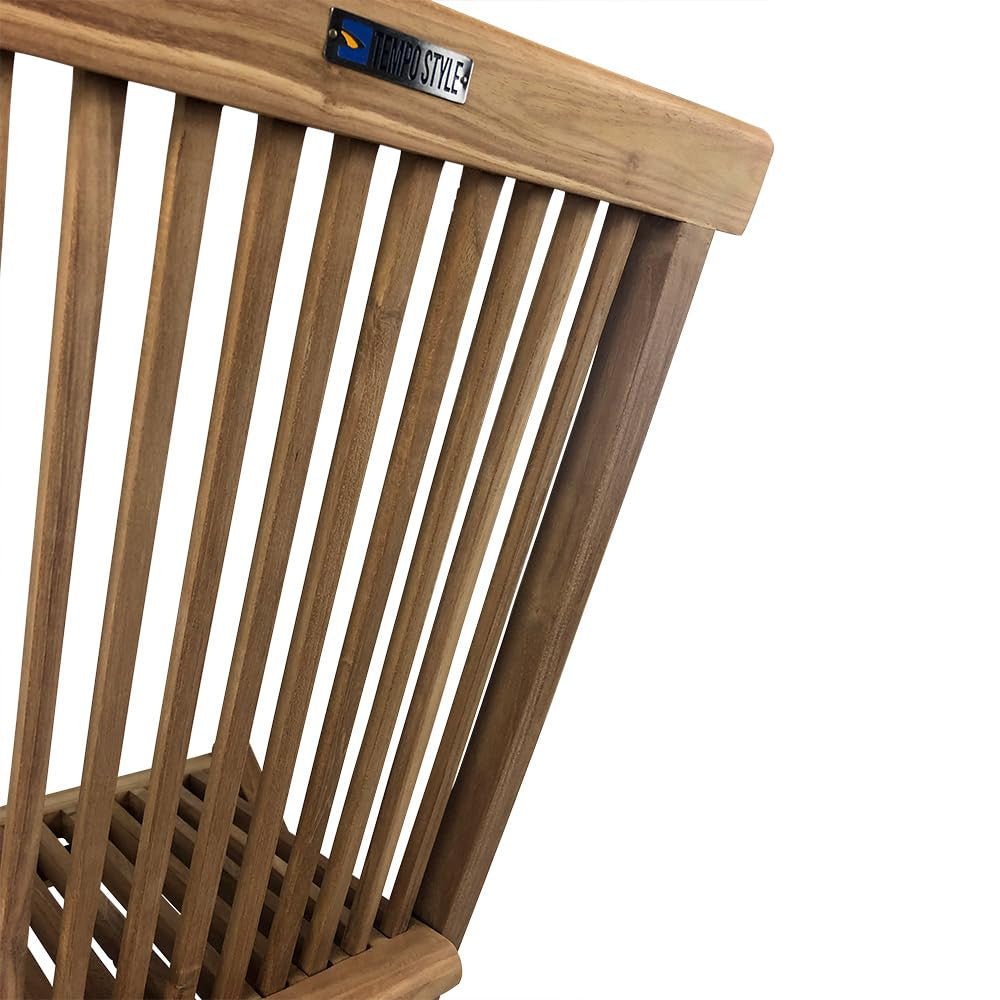 Set 2 Sedie Pieghevoli per Giardino e Terrazza Pinta in Legno Teak