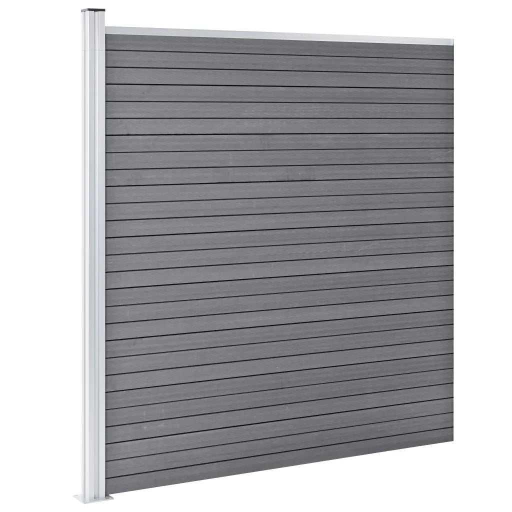 Pannelli Recinzione WPC 7 Quadrati 1 Inclinato 1311x186cm Grigi 3053239