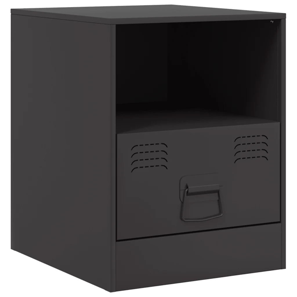 Comodino-Tavolino da notte Nero 34,5x39x44 cm in Acciaio 423150