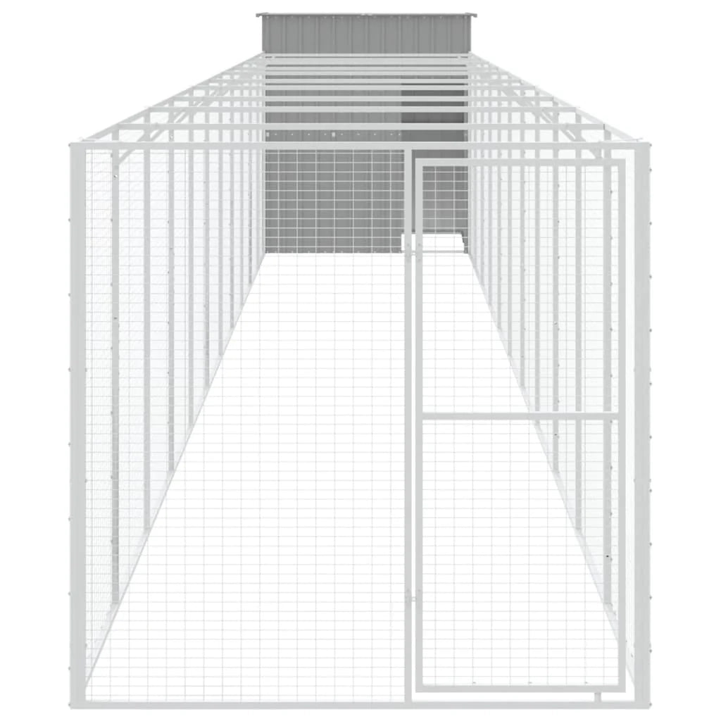 Cuccia per cani con recinto chiaro 165 x 1271 x 181 cm grigio 02_0043496