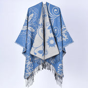 Nuovo scialle con nappe jacquard e motivo paisley - Elegante e caldo scialle con nappe