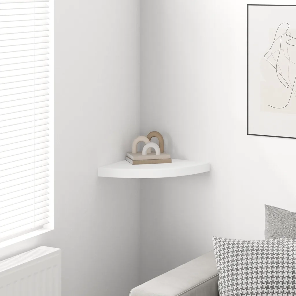 Scaffale Angolare a Parete Bianco 35x35x3,8 cm in MDF cod mxl 72863