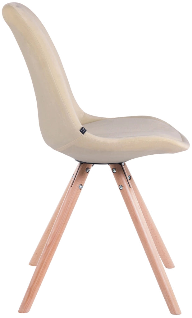 Sedia Toulouse in velluto crema,natura