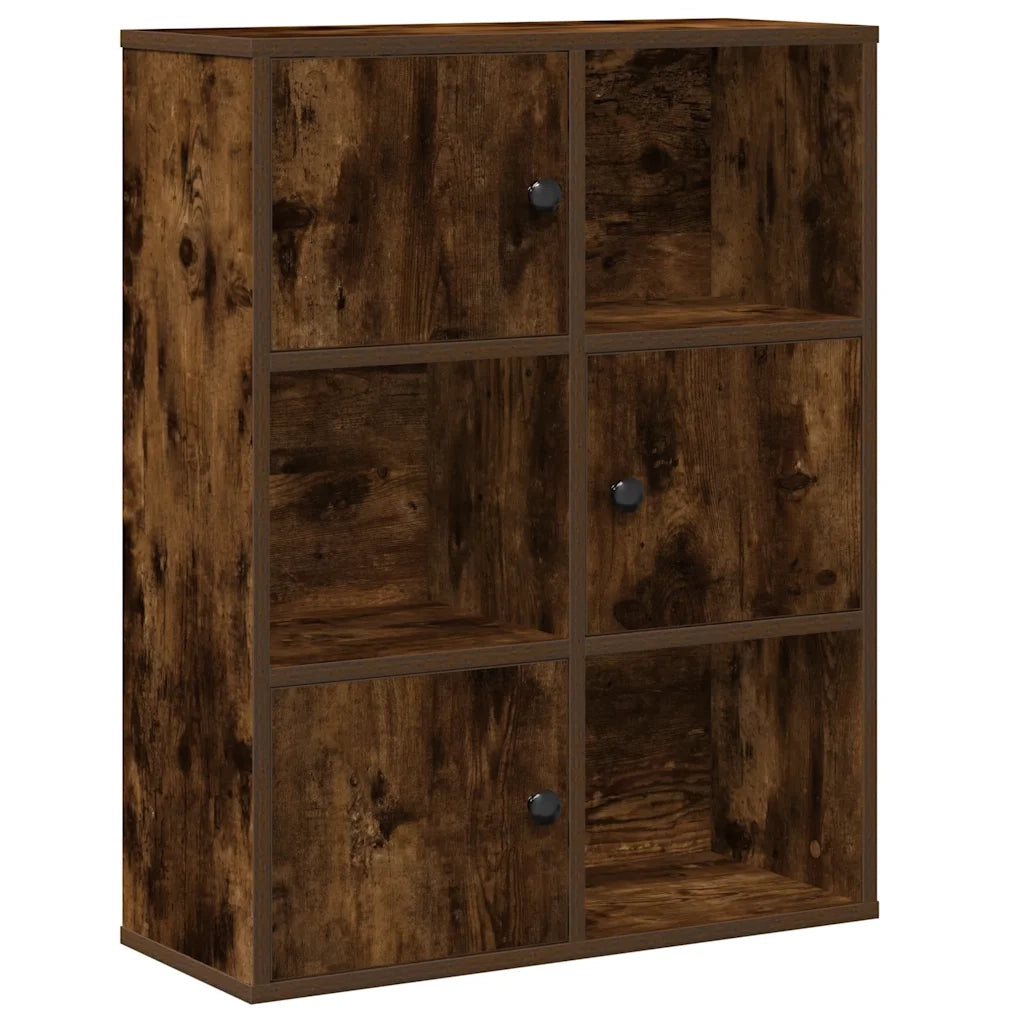 Libreria-Scaffale per Libri-Mobile di Stoccaggio Rovere Fumo 60x24x76,5 cm in Legno Multistrato