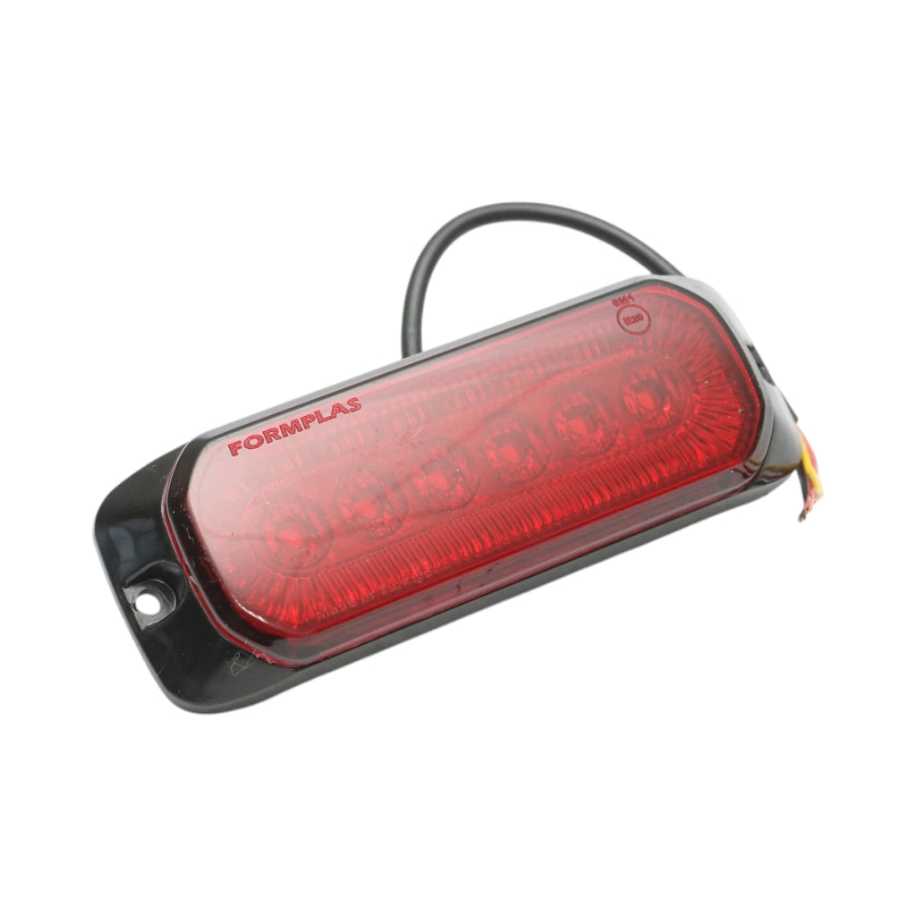 Luce stroboscopica laterale LED 12-24V rossa 9 funzioni 132x46x19mm FR1287