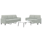 Set di Divani 2 pz con Cuscini Grigio Chiaro in Velluto 3278391