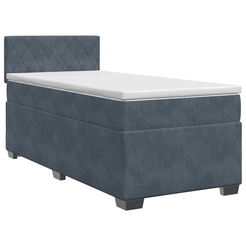 Letto box spring con materasso Grigio Scuro 90 x 200 cm Velluto 3450633