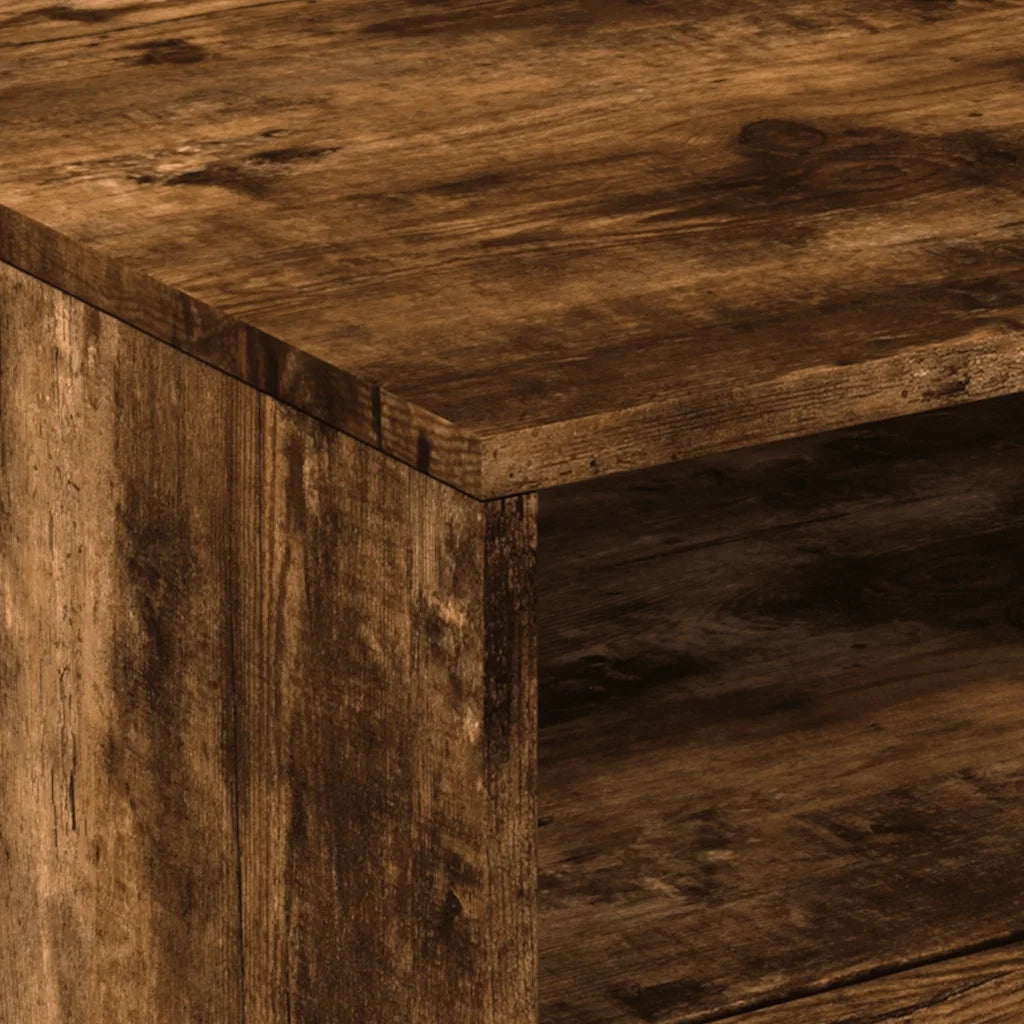 Tavolino da salotto | Tavolino da caff¨¨ | Tavolino da Soggiorno con Luci LED Rovere Fumo 50x49x40 cm