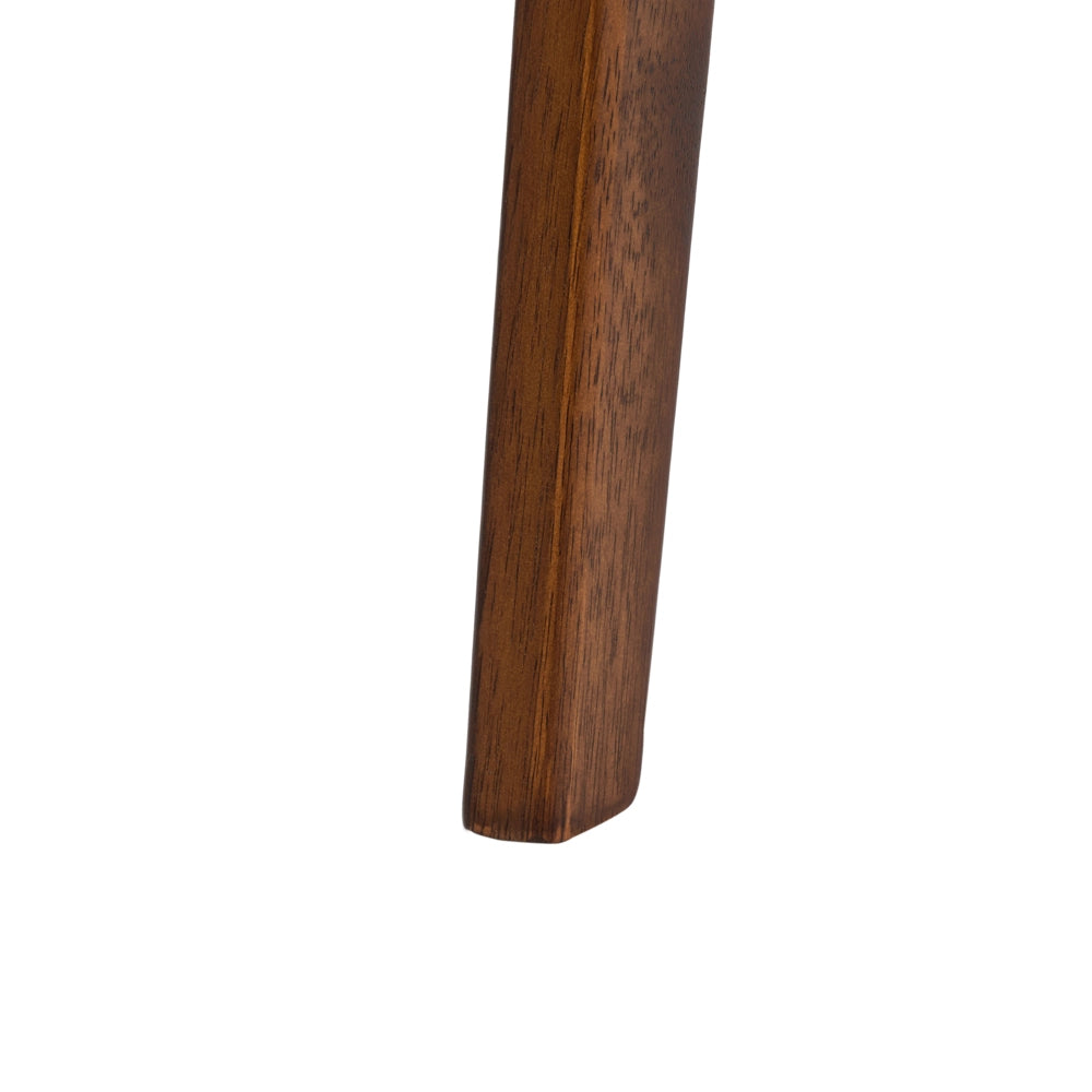 Set di 2 sedie da pranzo con seduta e schienale imbottiti verdi, rivestimento in bouclé, poliestere, struttura in legno di gomma color marrone, stile retrò, per sala da pranzo.