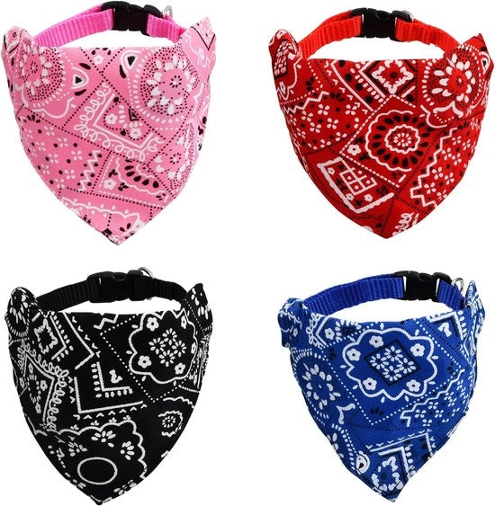 Set di 4 Bandane per Cani, Bandane per Cani e Gatti Adattabili per Piccoli, Medi e Grandi Cani e Gatti