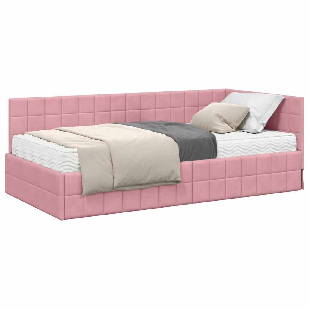 Struttura Letto Angolare con Materasso 2 pcs Grigio Velluto 3393951