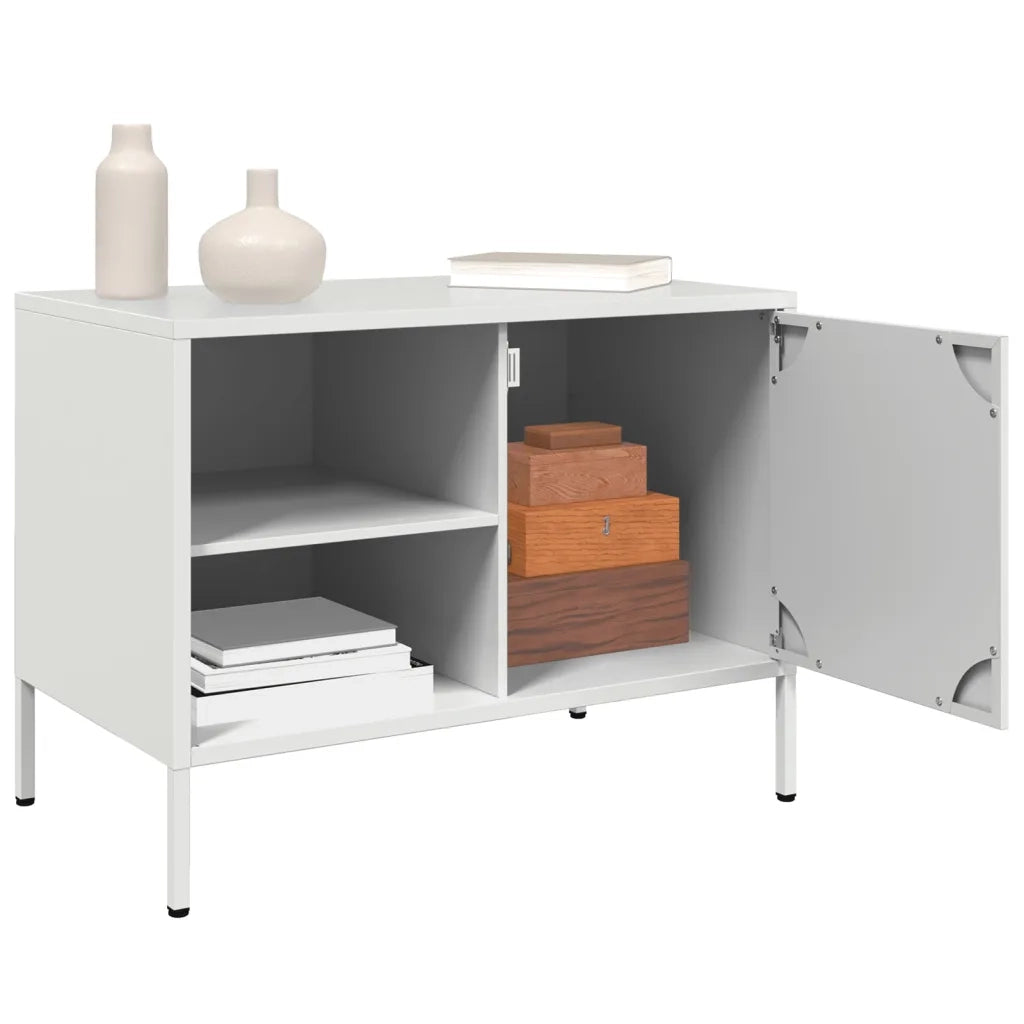 Mobile TV Bianco 68x39x50,5 cm in Acciaio