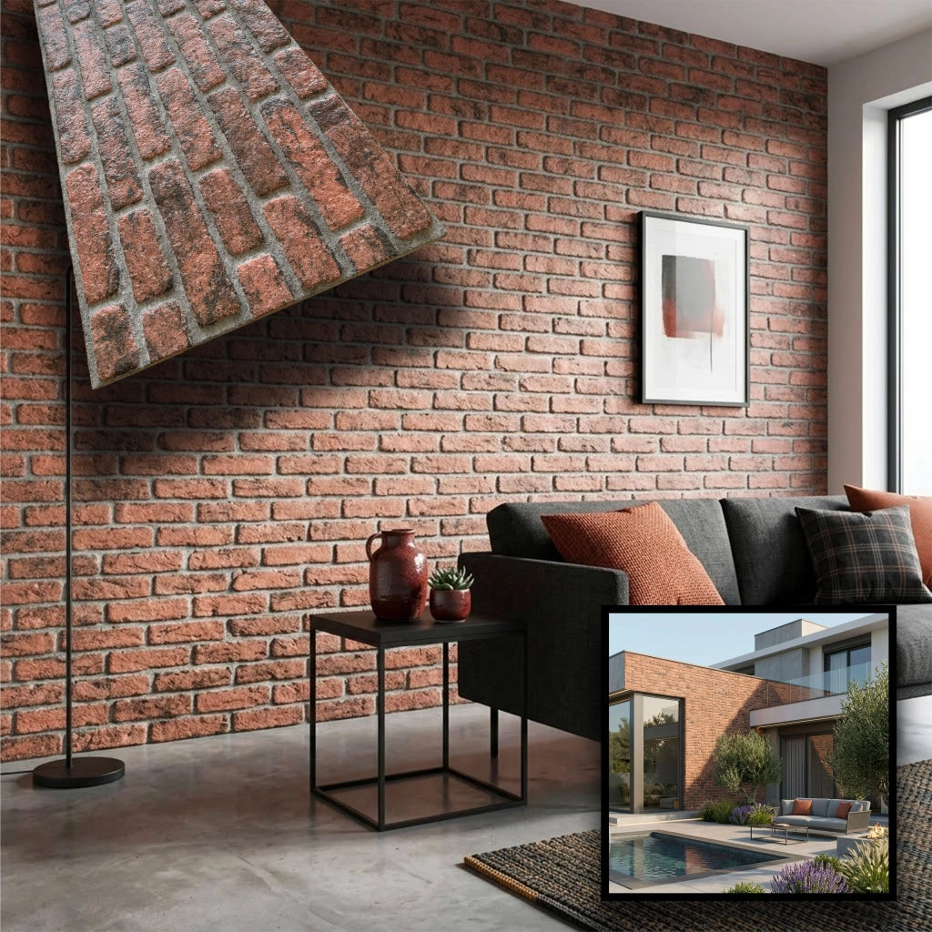 CAPPOTTO esterno - interno isolante in STYROFOAM 3D spess.2cm (120x50cm) con resine e malta mattoni officina